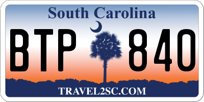 SC license plate BTP840