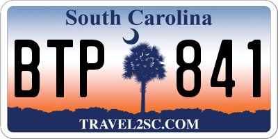SC license plate BTP841