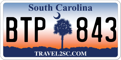 SC license plate BTP843