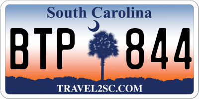 SC license plate BTP844