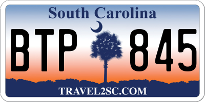 SC license plate BTP845