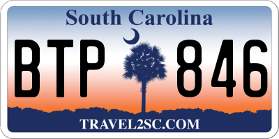 SC license plate BTP846