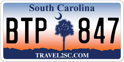 SC license plate BTP847