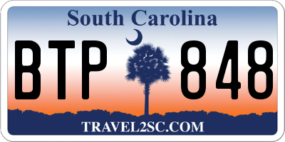 SC license plate BTP848