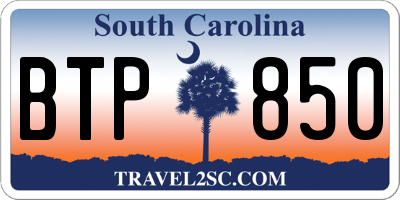 SC license plate BTP850