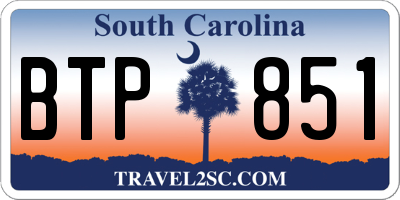 SC license plate BTP851
