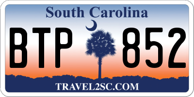 SC license plate BTP852