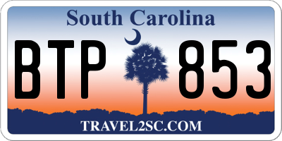 SC license plate BTP853