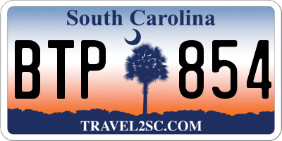 SC license plate BTP854