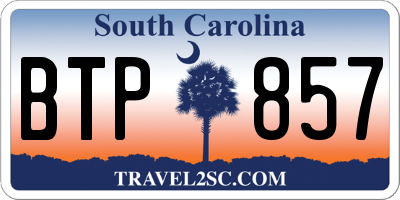 SC license plate BTP857