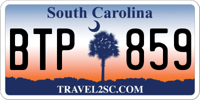 SC license plate BTP859