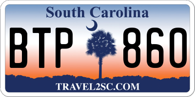 SC license plate BTP860