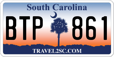 SC license plate BTP861