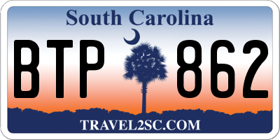 SC license plate BTP862