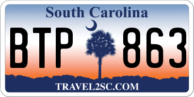 SC license plate BTP863