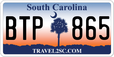 SC license plate BTP865
