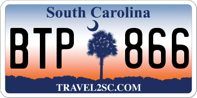 SC license plate BTP866