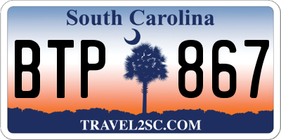 SC license plate BTP867