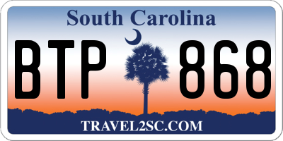 SC license plate BTP868