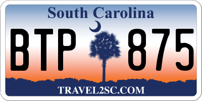 SC license plate BTP875