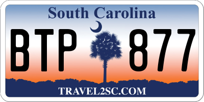 SC license plate BTP877