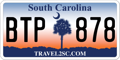 SC license plate BTP878