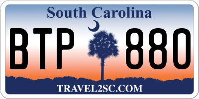 SC license plate BTP880