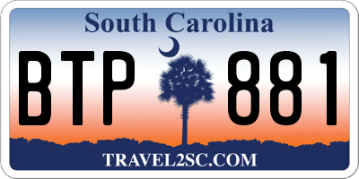 SC license plate BTP881