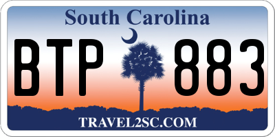 SC license plate BTP883