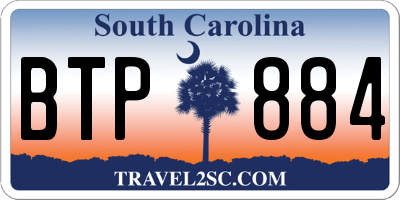 SC license plate BTP884