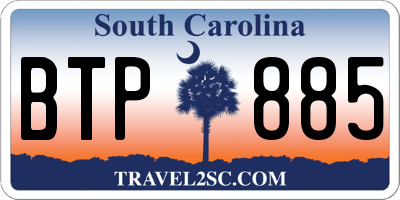 SC license plate BTP885