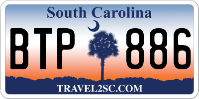 SC license plate BTP886