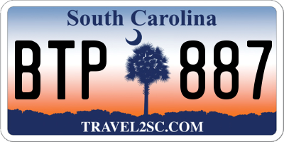 SC license plate BTP887