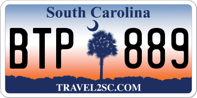 SC license plate BTP889