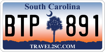 SC license plate BTP891
