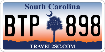 SC license plate BTP898