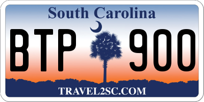 SC license plate BTP900