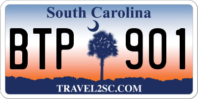 SC license plate BTP901