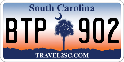 SC license plate BTP902
