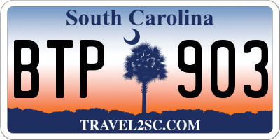 SC license plate BTP903