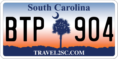 SC license plate BTP904