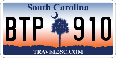 SC license plate BTP910