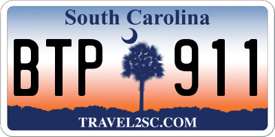 SC license plate BTP911