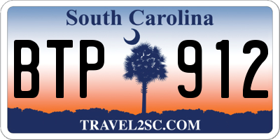 SC license plate BTP912