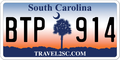 SC license plate BTP914