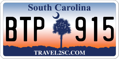 SC license plate BTP915