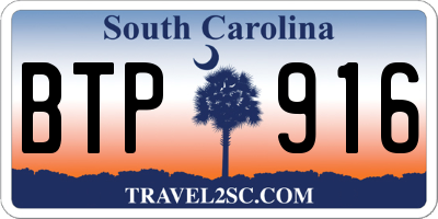 SC license plate BTP916