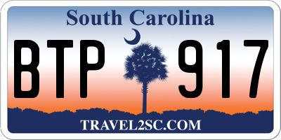 SC license plate BTP917