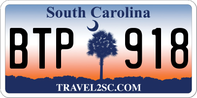 SC license plate BTP918