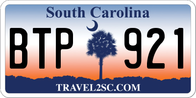 SC license plate BTP921